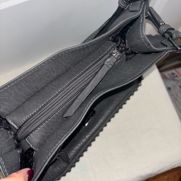 Jessica Simpson charcoal gray purse/shoulder bag, EUC - Picture 12 of 16